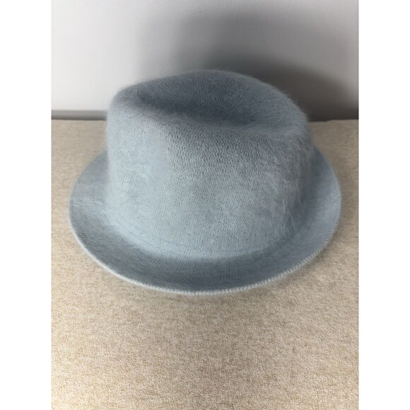 NEW VTG Winter Womans Angora Gatsby Bucket Hat Light Blue One Size  Fuzzy - Picture 4 of 9